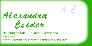 alexandra csider business card